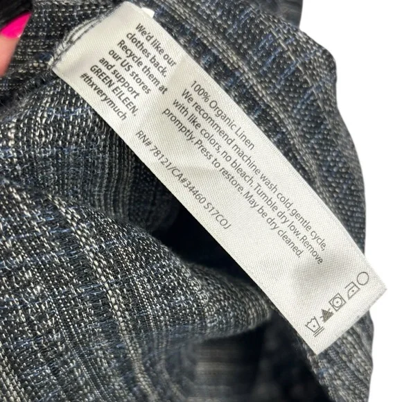 Eileen Fisher Coastline Organic Linen Tunic Top Size Large Lagenlook Cottagecore - Picture 7 of 12